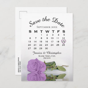 Lilac Lila Rose Hochzeitskalender Save the Date Ankündigungspostkarte