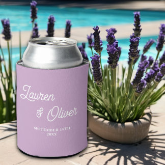 Lilac Lila Script Minimalistisch Wedding Dosenkühler