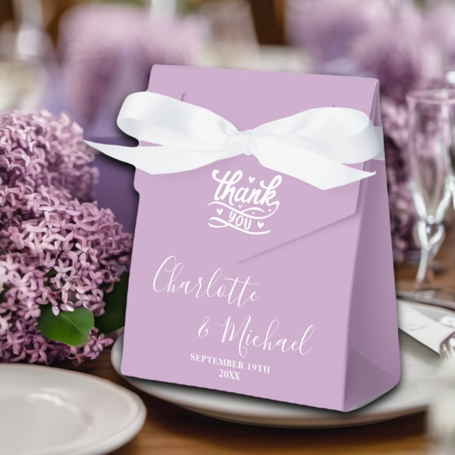 Lilac Lila Script Minimalistisch Wedding Geschenkschachtel (Von Creator hochgeladen)