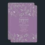 Lilac Lila Silver Blätter Botanische Verlobung Einladung<br><div class="desc">Anpassen an Ihr Ereignis</div>