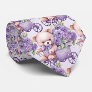 Lilac Lila Teddy Bear Neck Tie Krawatte