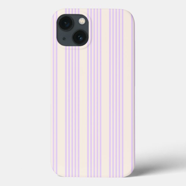 Lilac lila und beige fünf Streifen Case-Mate iPhone Hülle (Rückseite)