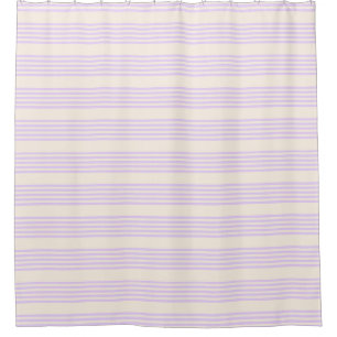 Lilac lila und beige fünf Streifen Duschvorhang