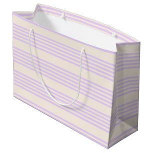 Lilac lila und beige fünf Streifen Große Geschenktüte