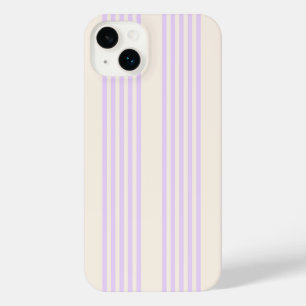 Lilac lila und beige fünf Streifen iPhone 14 Plus Hülle