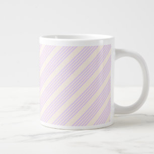 Lilac lila und beige fünf Streifen Jumbo-Tasse