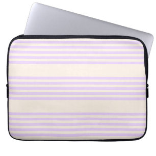 Lilac lila und beige fünf Streifen Laptopschutzhülle