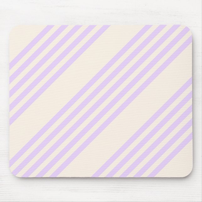 Lilac lila und beige fünf Streifen Mousepad (Vorne)