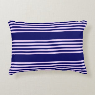 Lilac lila und blau fünf Streifen Muster Dekokissen