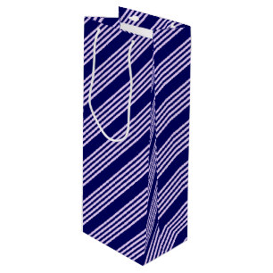 Lilac lila und blau fünf Streifen Muster Geschenktüte Für Weinflaschen