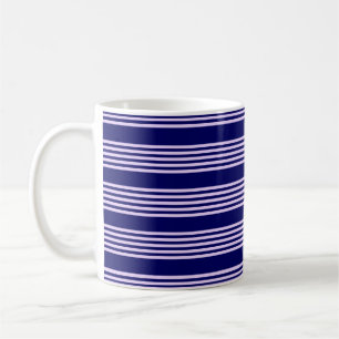 Lilac lila und blau fünf Streifen Muster Kaffeetasse