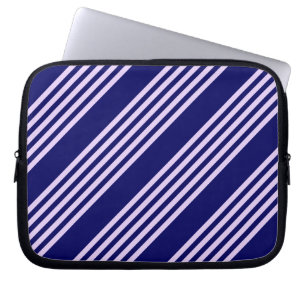 Lilac lila und blau fünf Streifen Muster Laptopschutzhülle