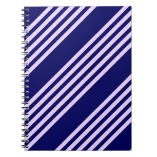 Lilac lila und blau fünf Streifen Muster Notizblock