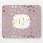 Lilac Lila und Gold Glitzer City Dots Mouse Pad Mousepad<br><div class="desc">Moderne und on-Trend Punkte von Imitaten Gold Glitzer.</div>