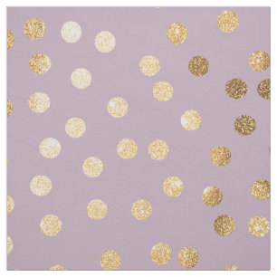 Lilac Lila und Gold Glitzer City Dots Stoff