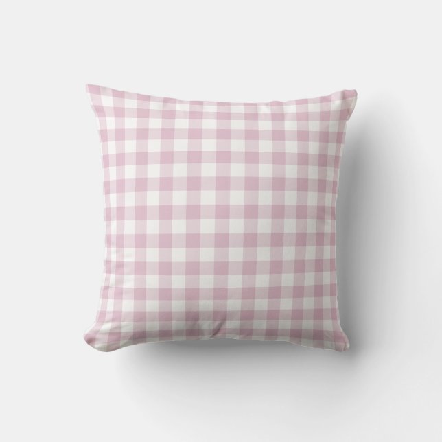Lilac Lila und White Gingham Pattern Kissen (Vorderseite)