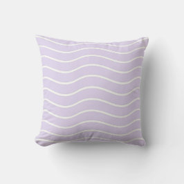 Lilac Lila- und White-Wavy-Linien-Design Kissen