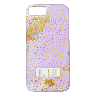 Lilac lila Wasserfarbe und Goldfolie Confetti Case-Mate iPhone Hülle
