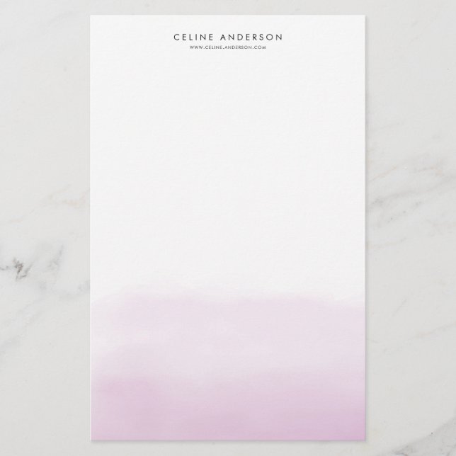 Lilac Lila Watercolor Ombre Gradient Custom Briefpapier (Vorderseite)