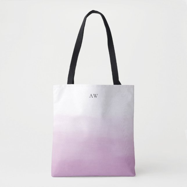 Lilac Lila Watercolor Ombre Modern Monogram (Vorderseite)