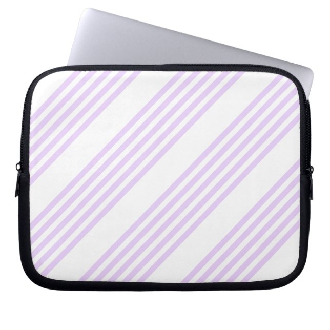 Lilac-lila-weiß-Streifen Laptopschutzhülle (Vorderseite)