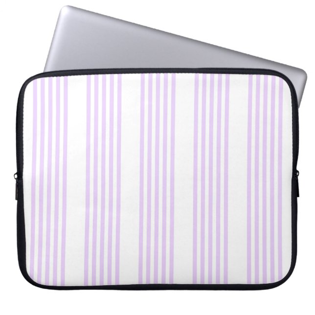 Lilac-lila-weiß-Streifen Laptopschutzhülle (Vorderseite)