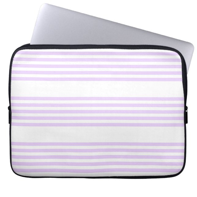 Lilac-lila-weiß-Streifen Laptopschutzhülle (Vorderseite)