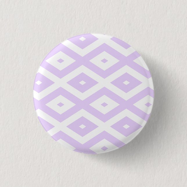 Lilac-lila-weißes Diamantmuster Button (Vorderseite)