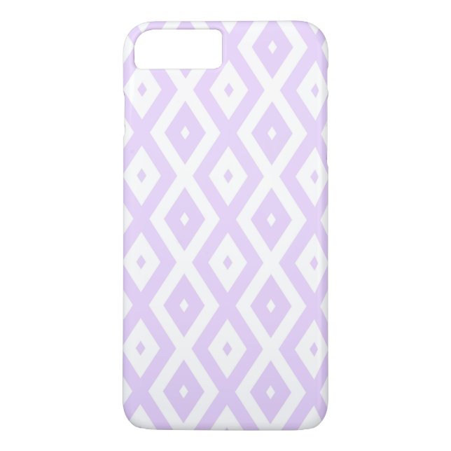 Lilac-lila-weißes Diamantmuster Case-Mate iPhone Hülle (Rückseite)