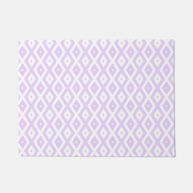Lilac-lila-weißes Diamantmuster Fußmatte (Vorderseite)