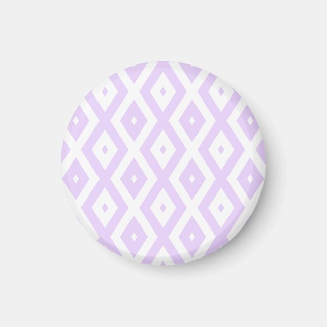 Lilac-lila-weißes Diamantmuster Magnet (Vorne)