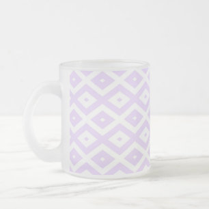 Lilac-lila-weißes Diamantmuster Mattglastasse