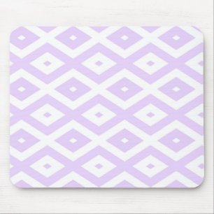 Lilac-lila-weißes Diamantmuster Mousepad