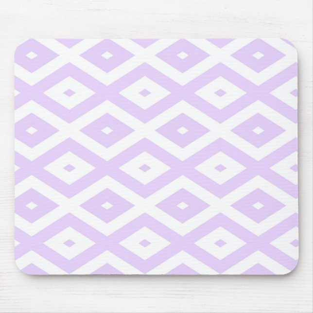 Lilac-lila-weißes Diamantmuster Mousepad (Vorne)