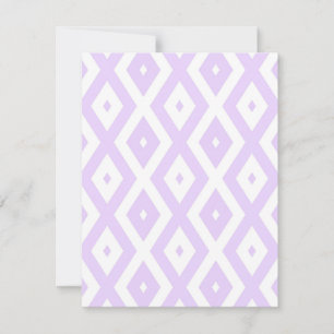 Lilac-lila-weißes Diamantmuster RSVP Karte