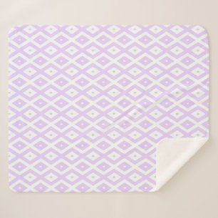 Lilac-lila-weißes Diamantmuster Sherpadecke