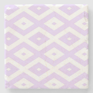 Lilac-lila-weißes Diamantmuster Steinuntersetzer