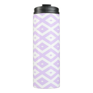 Lilac-lila-weißes Diamantmuster Thermosbecher