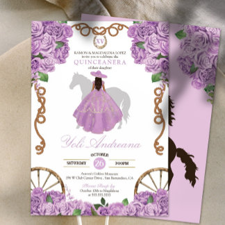 Lilac Lila Western Charro Quince Einladung
