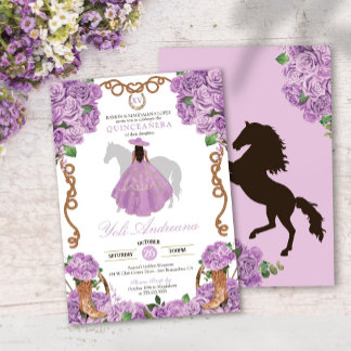 Lilac Lila Western Charro Vestidos Quinceanera Einladung