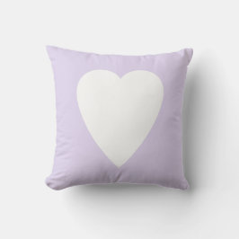 Lilac Lila & White Heart Design Kissen