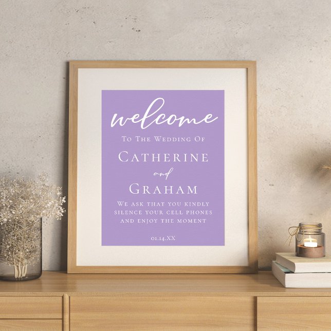 Lilac Lila White Personalisiert Wedding Poster (Von Creator hochgeladen)