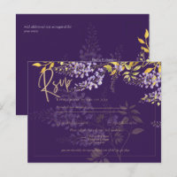 Lilac Lila Wisteria Gold Wedding Einladung UAWG