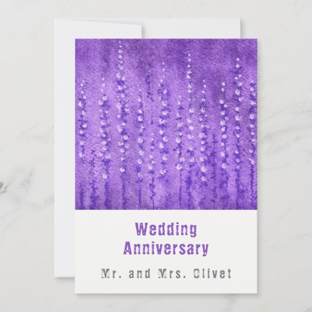 Lilac Lupines Hochzeitstag Einladung (Vorderseite)