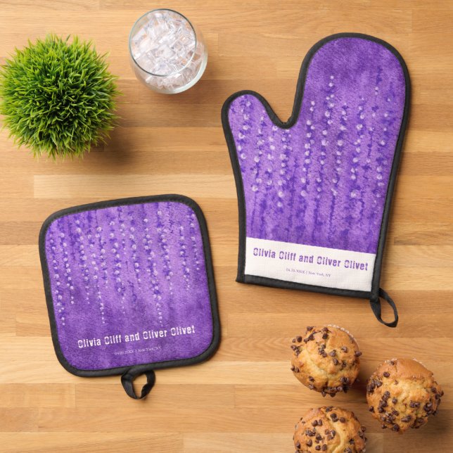 Lilac Lupines Ofenhandschuh & Topflappen-Set (Oben Unten)