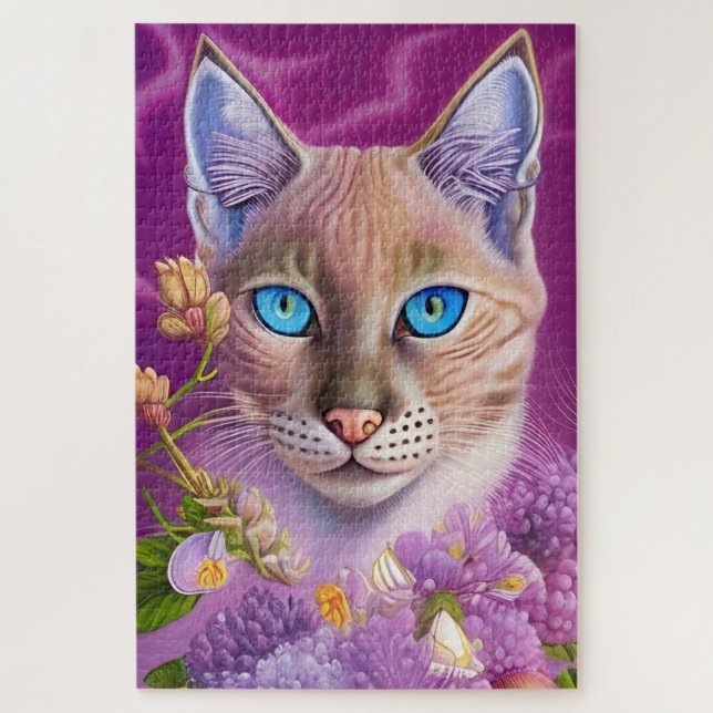 Lilac Lynx Point Siamese cat lila Puzzle (Vertikal)