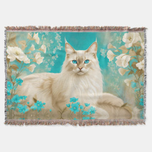 Lilac Lynx Point Siamese Portrait Art Decke