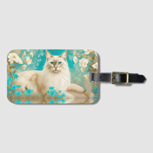 Lilac Lynx Point Siamese Portrait Art Gepäckanhänger