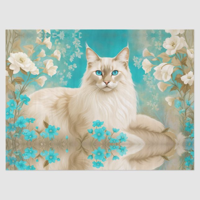 Lilac Lynx Point Siamese Portrait Art Seidenpapier (Vorderseite)