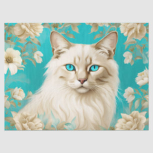 Lilac Lynx Point Siamese Portrait Art Seidenpapier